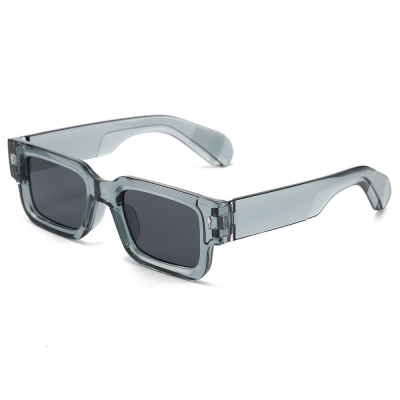 Nashi Pear DH5539 square sunglasses, translucent gray frame and gray lenses, single pair on white