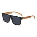 Nashi Pear MW01 rectangular sunglasses, Black frame with gray lenses