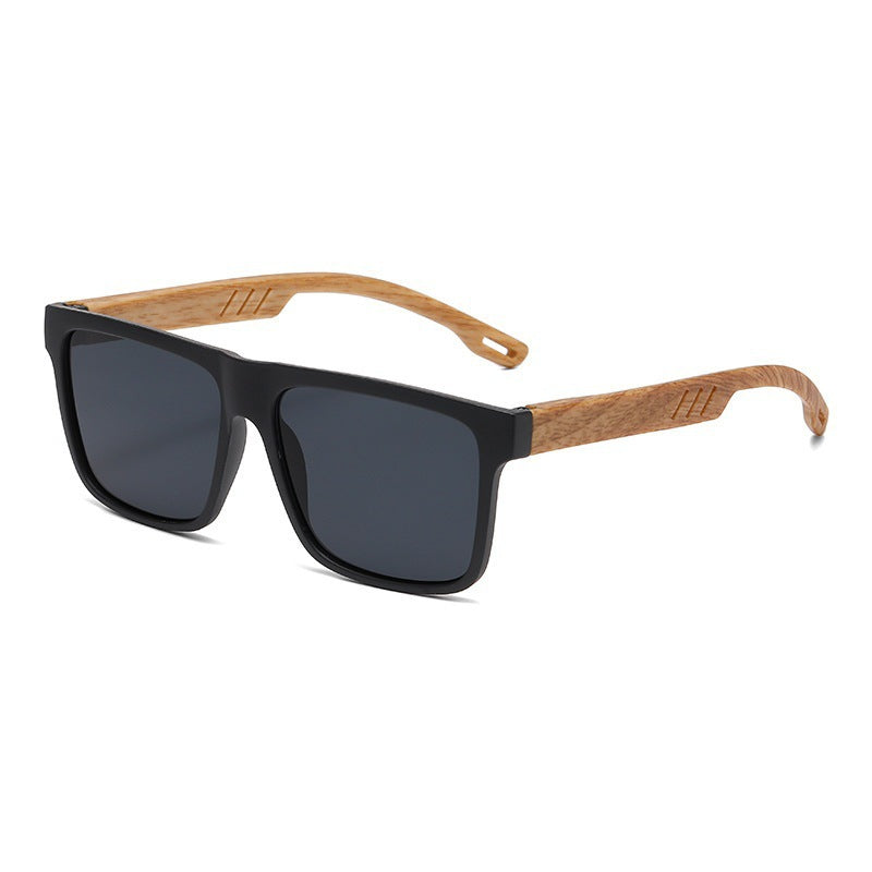 Nashi Pear MW01 rectangular sunglasses, Black frame with gray lenses