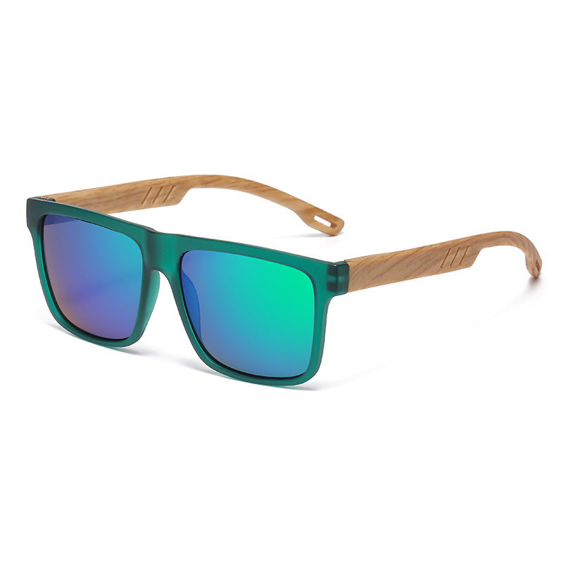 Nashi Pear MW01 rectangular sunglasses, Green frame with green mirrored lenses